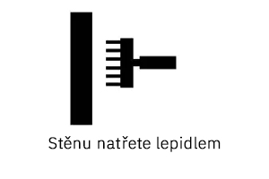 Tapetovací symbol, lepidlo na stěnu